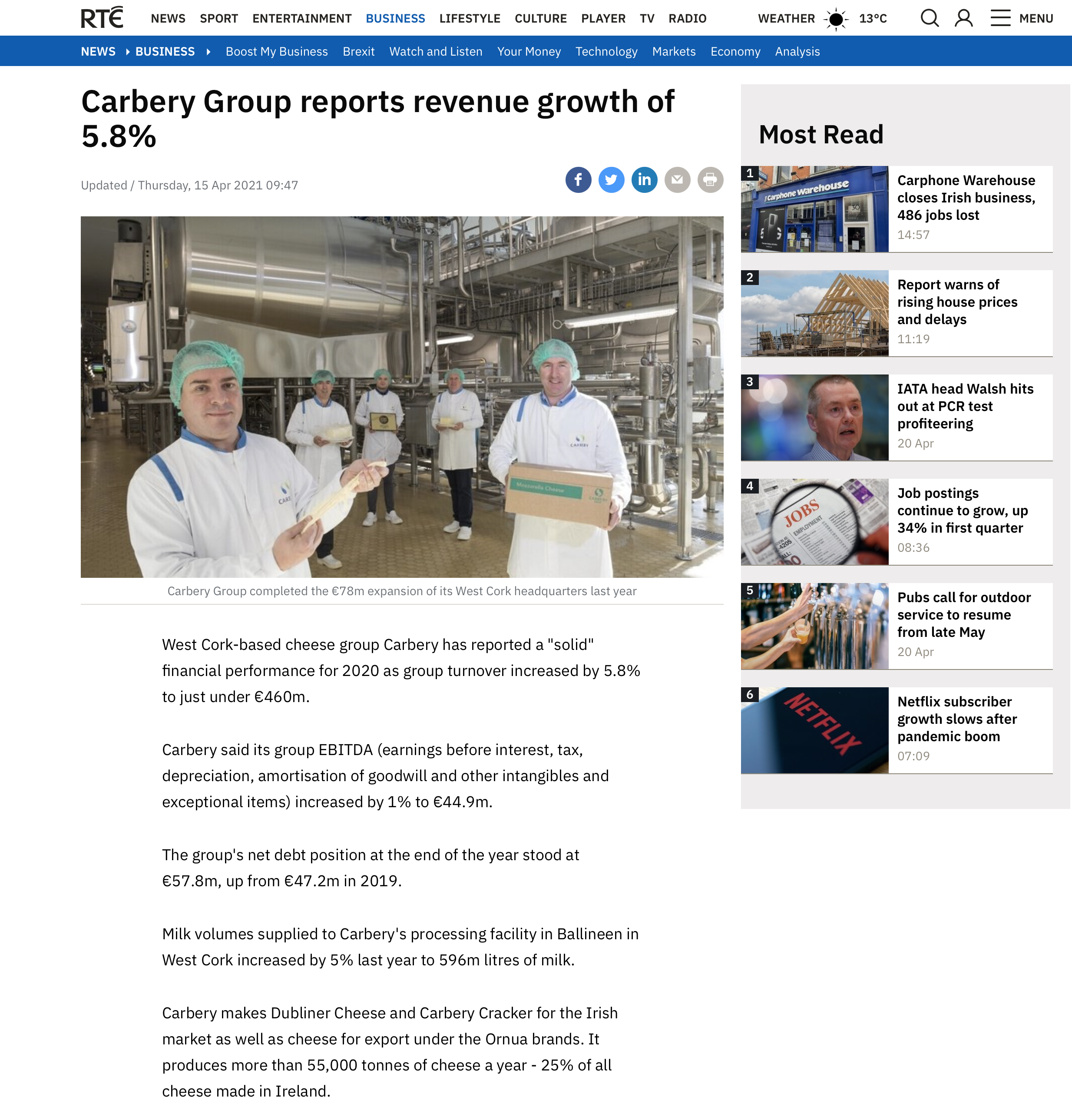 Carbery Group RTE