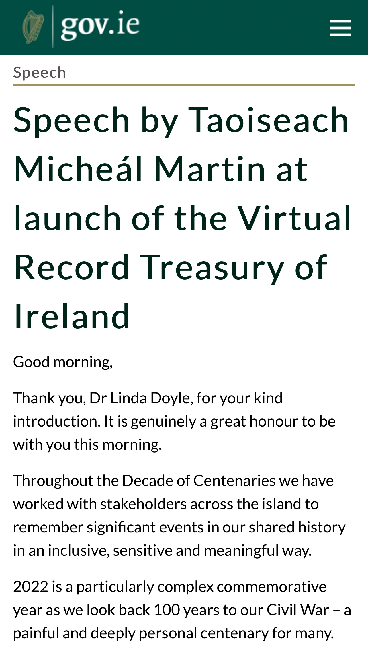 Virtual Record Treasury of Ireland