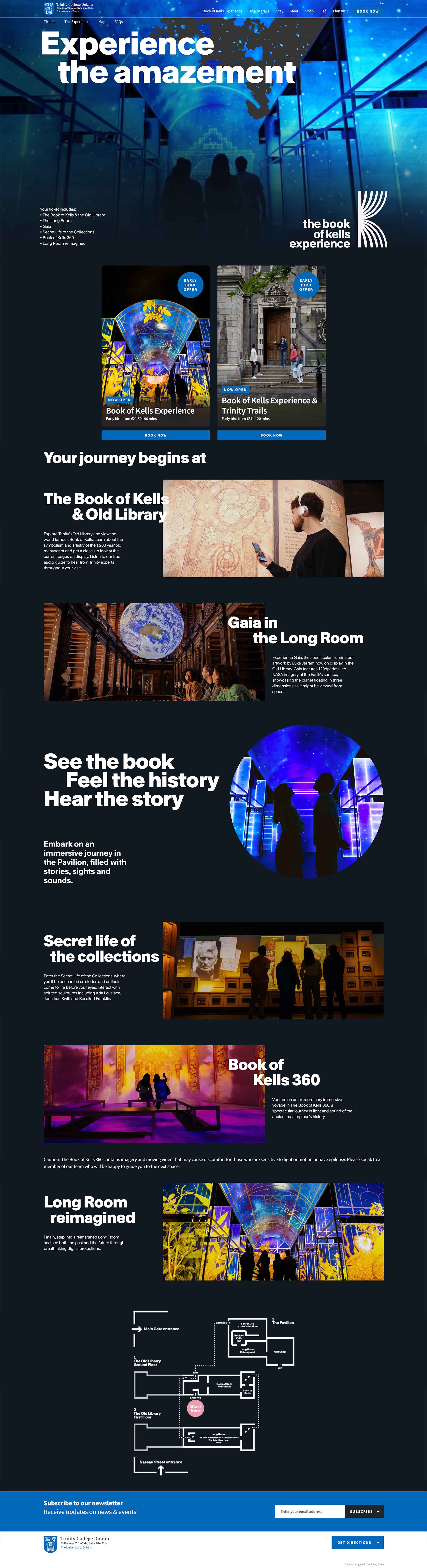 Web Design for Book of Kells Experience at Trinity College Dublin